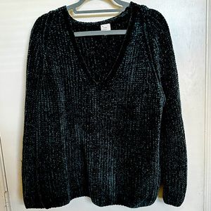 Green chenille sweater